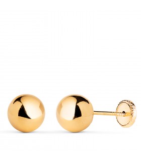 Kugelohrringe Gold, Ø 7 mm | Ohrstecker Damen 750 Gelbgold N7004
