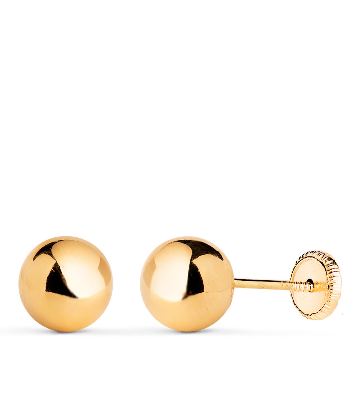 Orecchini sfere Emma oro giallo 18kt 7mm, gioielli donna