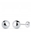 Boucles d'oreilles boules Emma or blanc 18K 7mm