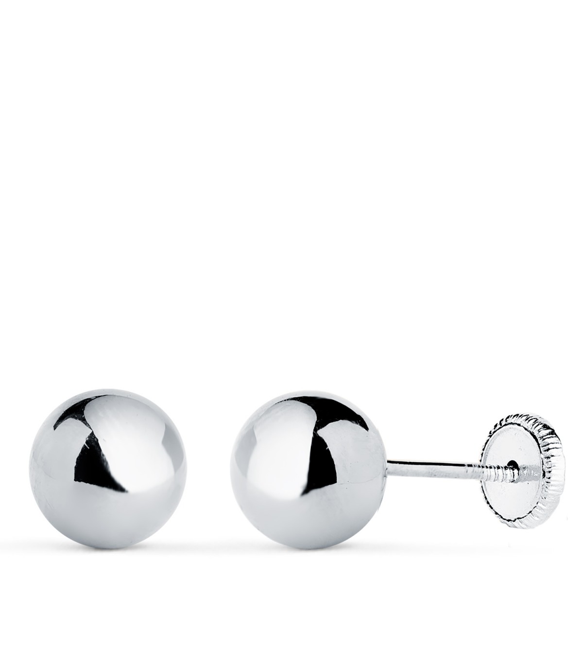 Pendientes bola Emma oro blanco 18K 7mm