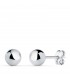 Boucles d'oreilles boules Emma or blanc 18K 6mm, clous d'oreilles boule / sphère pour femme