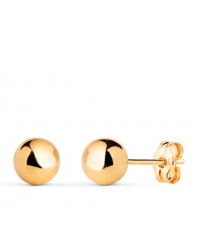 Orecchini sfere Emma oro giallo 18kt 6mm, gioielli donna