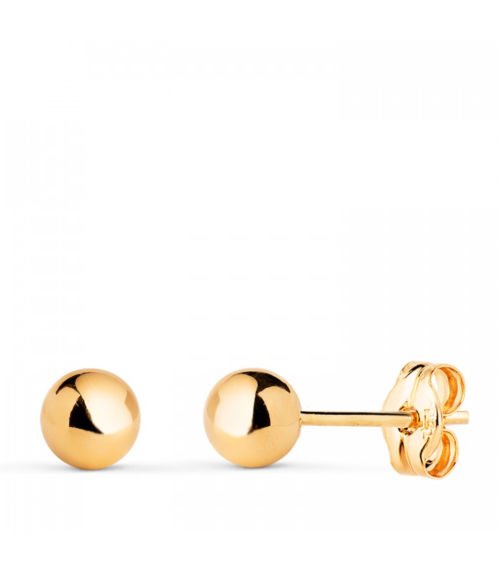 Pendientes bola Emma oro amarillo 18K 5mm para niña