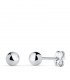 Ohrstecker Kugel Hohl, Ø 5 mm | Runder Ohrringe 750 Weißgold N7004