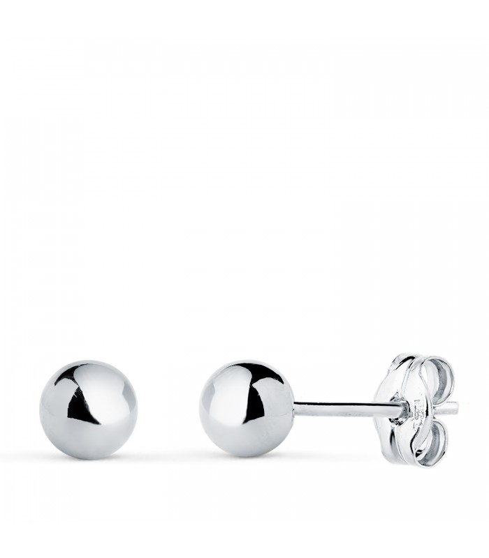 Orecchini sfere Emma oro bianco 18kt 5mm per bambina