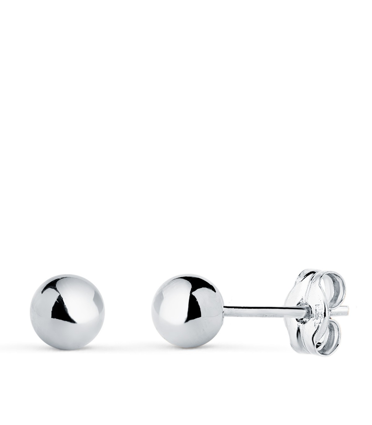 Orecchini sfere Emma oro bianco 18kt 5mm per bambina