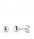 Boucles d'oreilles boules Emma or blanc 18K 4mm
