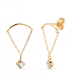 Pendientes de oro Brise 18 Kilates, pendientes con cadena