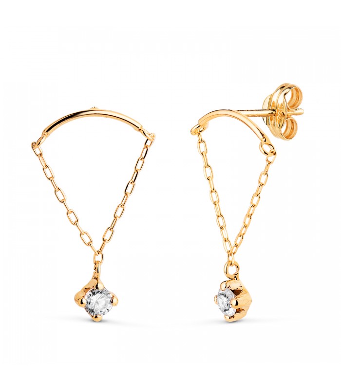 Pendientes de oro Brise 18 Kilates, pendientes con cadena