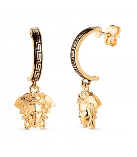 Orecchini a cerchio Medusa Greca oro 18kt