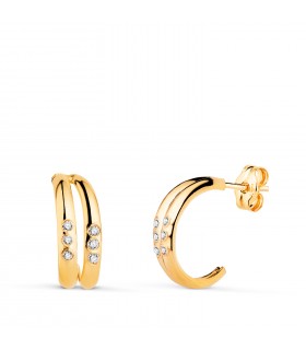 Aros abiertos Zanzíbar oro amarillo 18 K. Pendiente de aro mujer en oro 18 kilates.