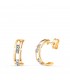 Pendientes aros Ancla oro bicolor 18 K, aros abiertos mujer.