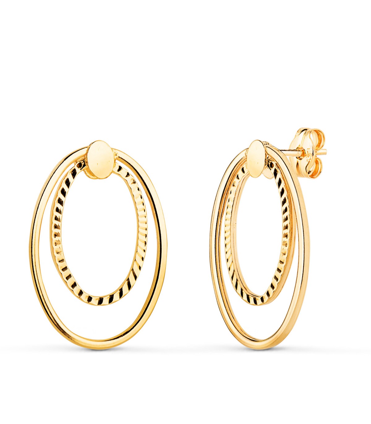 Pendientes aros Nilo oro amarillo 18 K. Aros de mujer en oro 18 kilates.