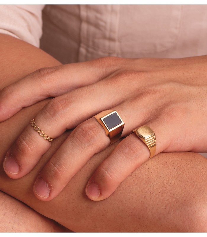 Anello maglia oro 18 carati. Anelli oro per donna, anelli moderni, modello a catena slim.