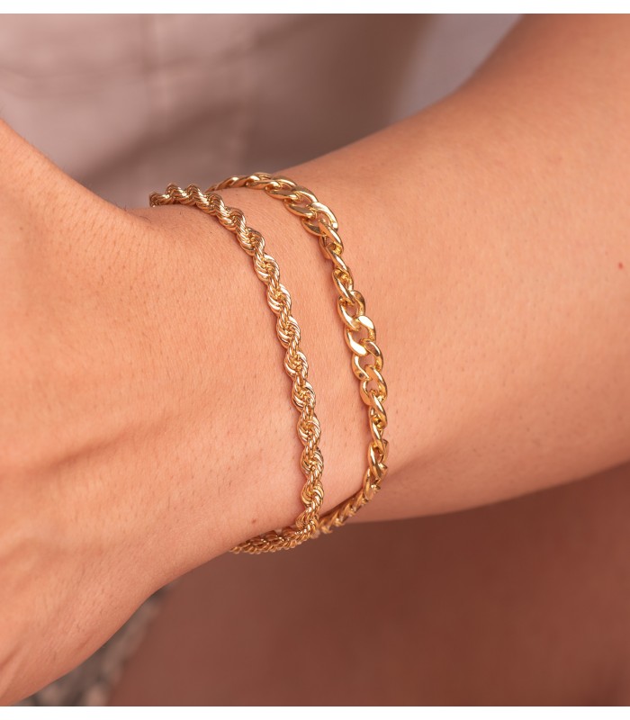 Bracelet Chaîne Or 18K 20cm 6mm Gourmette