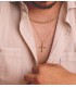 Pendentif Croix Or Filigrane 18 carats 24mm, collier avec croix femme