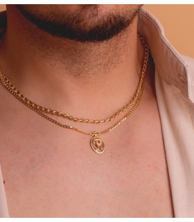 Ciondolo diamantato Lettera R oro giallo 18 Kt 18 mm