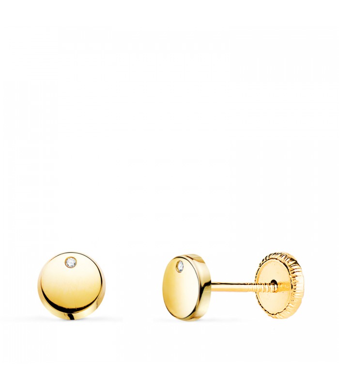 Pendientes niña redondos Mónica Oro 18k 5,5mm