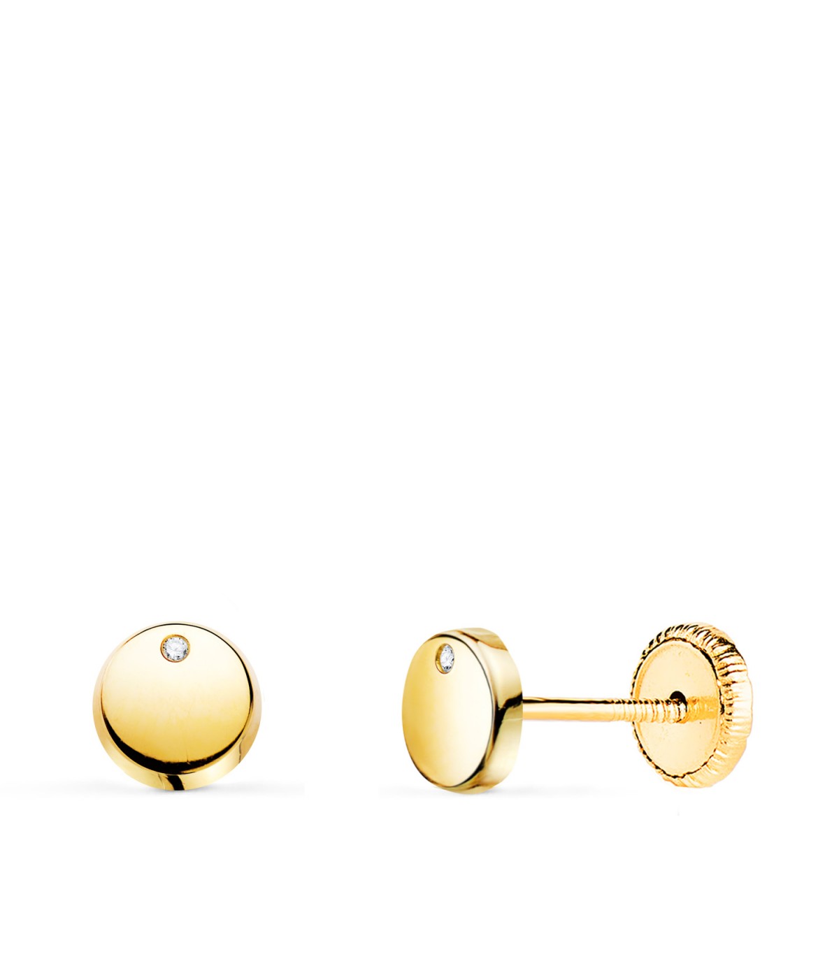 Orecchini bambina tondi Mónica, oro giallo 18kt 5,5mm
