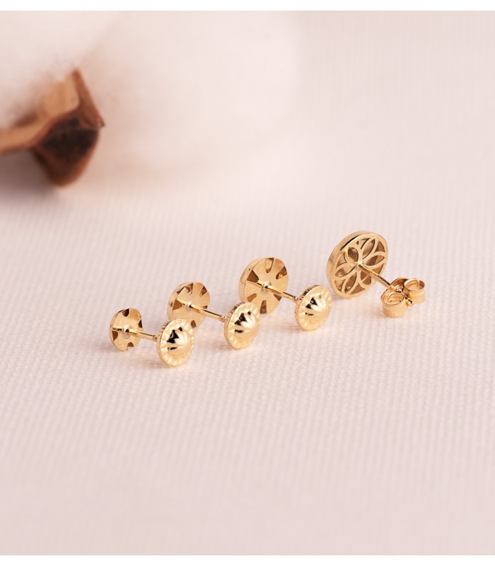Pendientes niña redondos Mónica Oro 18k 6,5mm y circonitas