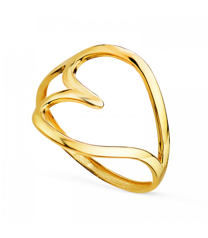 Bague cœur Kiss Me or jaune 750