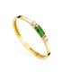 anillo de oro amarillo fino con piedra verde