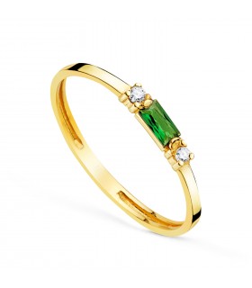 Goldring fuür Damen 18K /750er  19695-OAVE, mit grüner Zirkonia Baguette