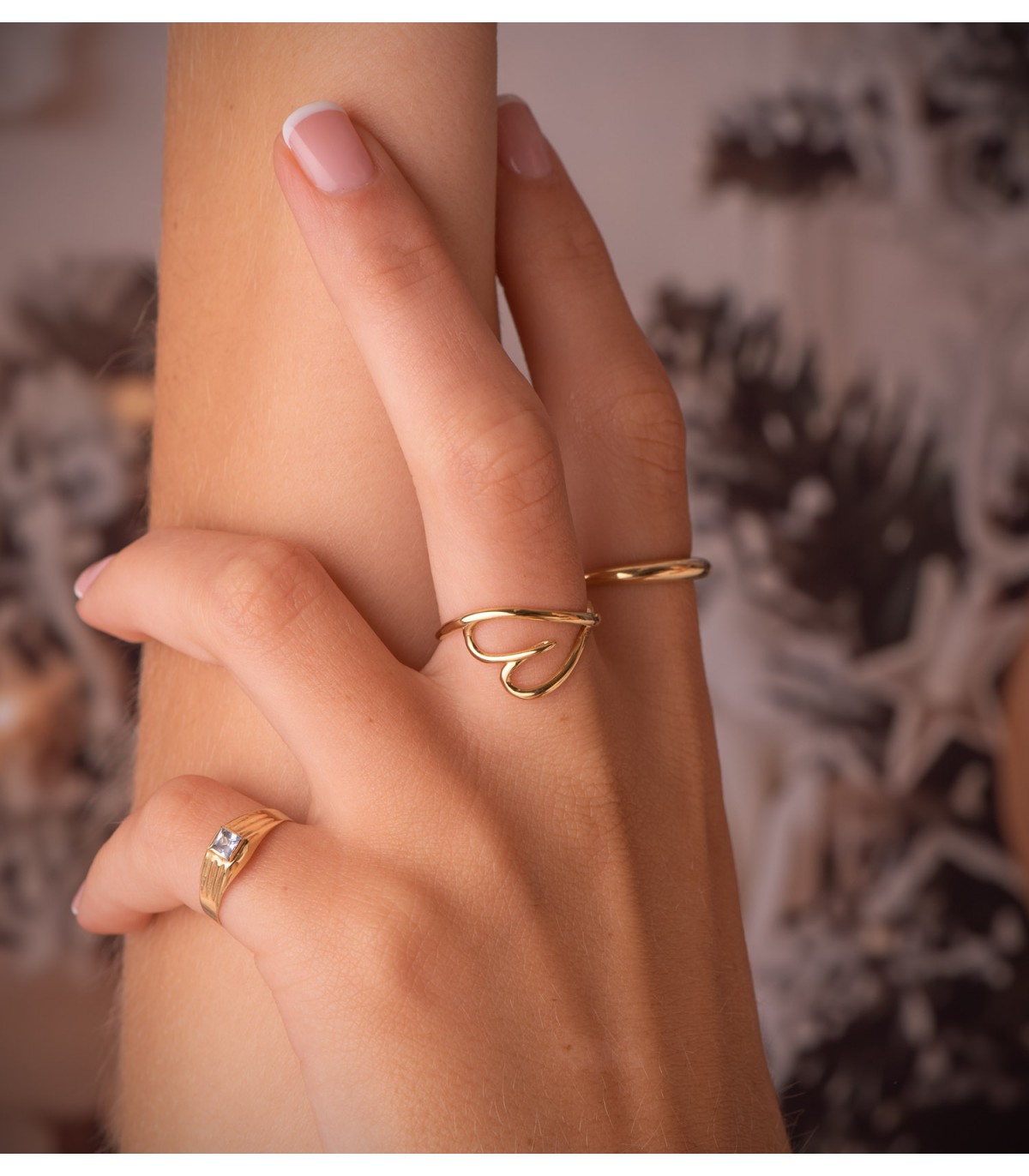 anillo de oro barato corazon