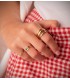 Amethyst-Goldring und Zirkoniasteinen – Ring mit Edelstein Baguette 18 K, Krappe-Fassung, 4 × 2 mm