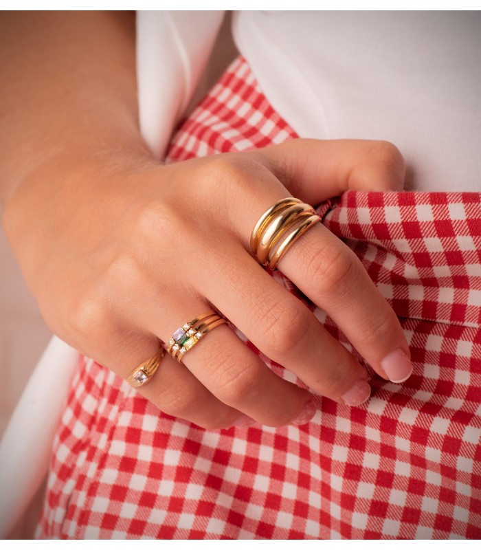anillo ancho de mujer en oro amarillo