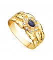 Anillo Panter Oro Amarillo 18K Zafiro