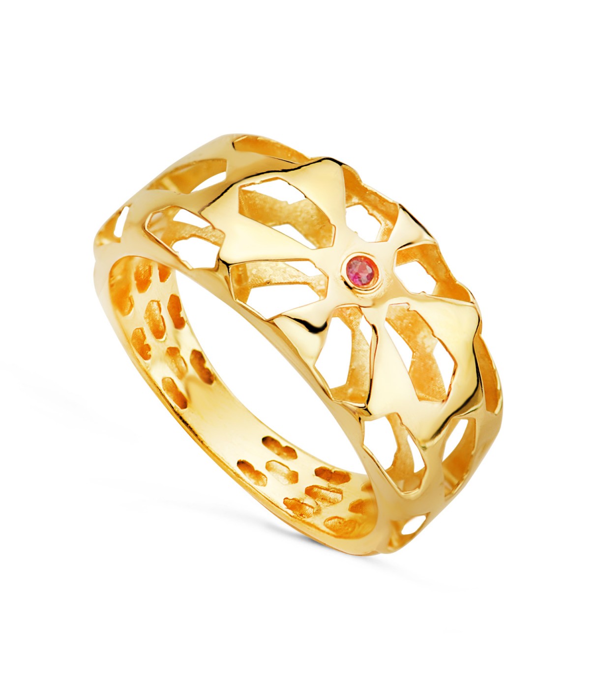 Damen Bandring mit Struktur, Gelbgold 18K 19704, Breite 10 mm | ALDA online kaufen