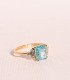 Anillo de oro con topacio paraiba 18 kilates, anillos con piedras