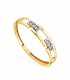 Anello Maglia Traversino oro giallo e bianco 750