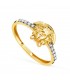 Anillo con cara de medusa Oro bicolor 18K, anillos de oro para mujer modernos y clásicos.