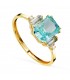 Bague femme Montréal topaze paraïba Or 18K