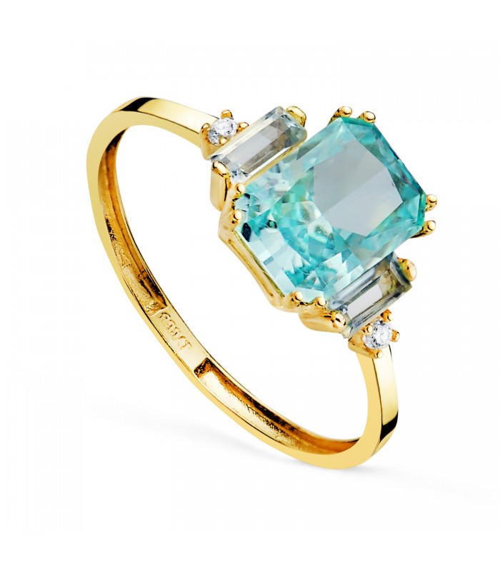 Bague femme Montréal topaze paraïba Or 18K