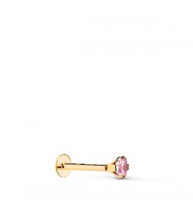 Piercing oreja Oro 18K Circonita rosa. Piercings de oreja para mujer y pendientes sueltos.