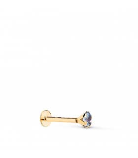 Piercing oreja Oro 18K Circonita azul. Piercings de oreja para mujer y pendientes sueltos.