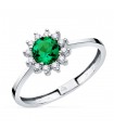 Bague Idril Or blanc 18K Diamants et Émeraude