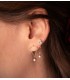 Piercing orecchio Yucatán Oro giallo 18kt zirconi pendente, helix, trago, lobo, anti tragus, conch, flat.