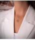 Collier Femme Universe Or Jaune 18K, pendentif soleil avec pierres bleues