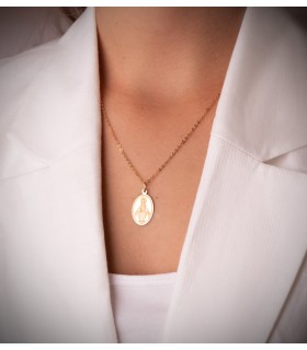 Pendentif Marie Miraculeuse Or 18K 23mm - scapulaire vierge miraculeuse - médailles religieuses