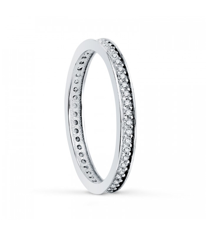 Alianza Stefano 2 mm 18 Ktes | anillos de boda | argolla de moda - alianzas de oro blanco con piedras carril