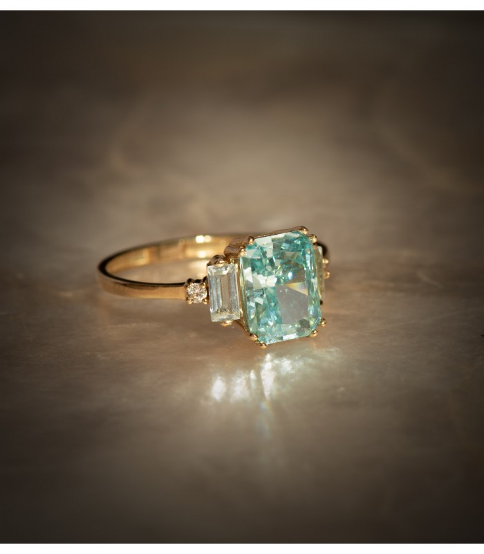 Bague femme Montréal topaze paraïba Or 18K