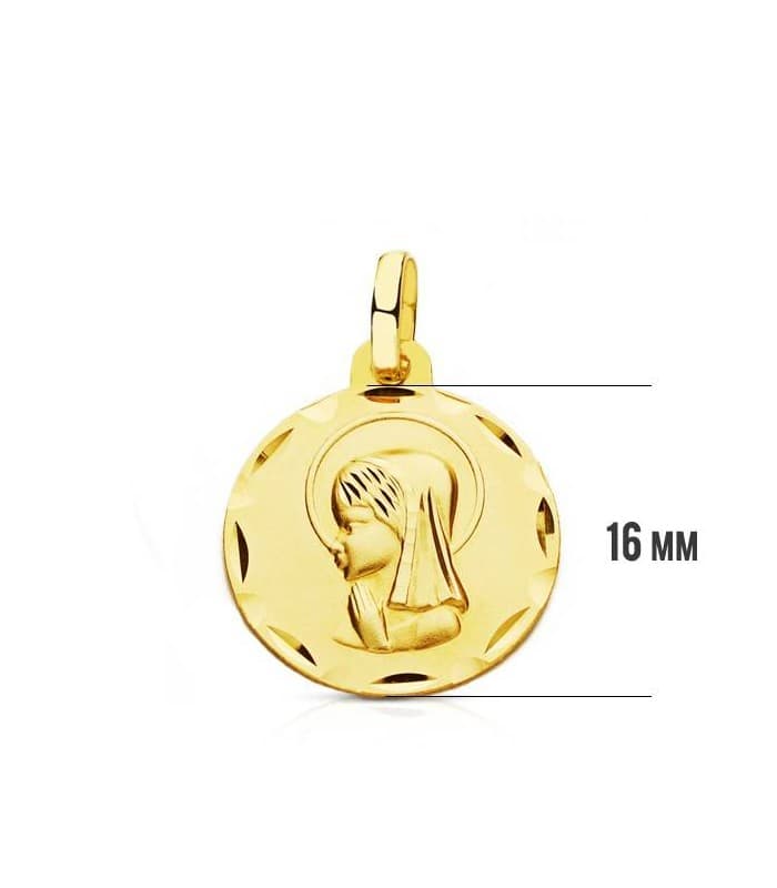 Medalla Virgen niña tallada