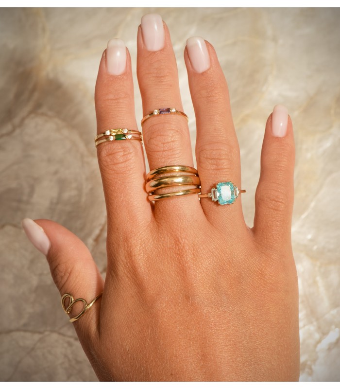 anillo ancho de mujer en oro amarillo