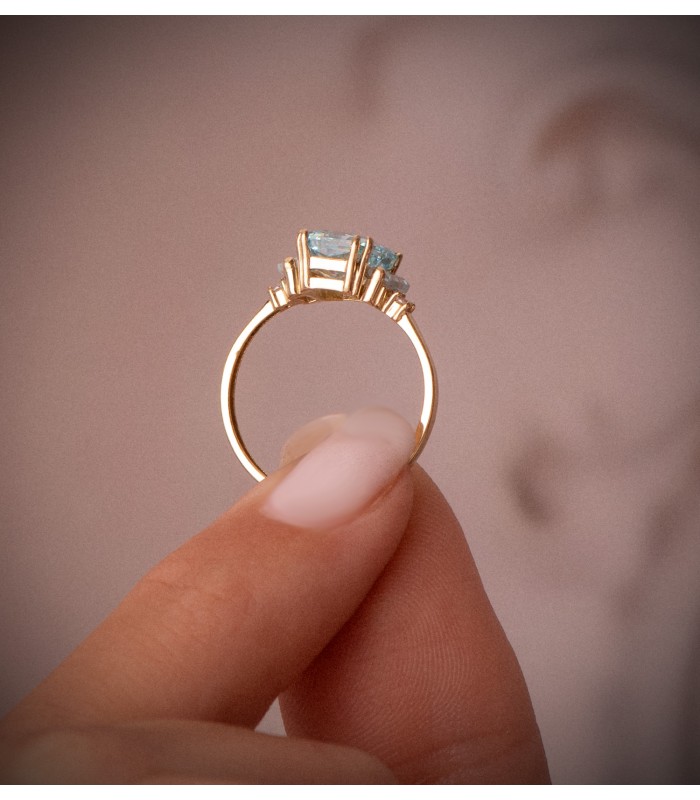 Bague femme Montréal topaze paraïba Or 18K