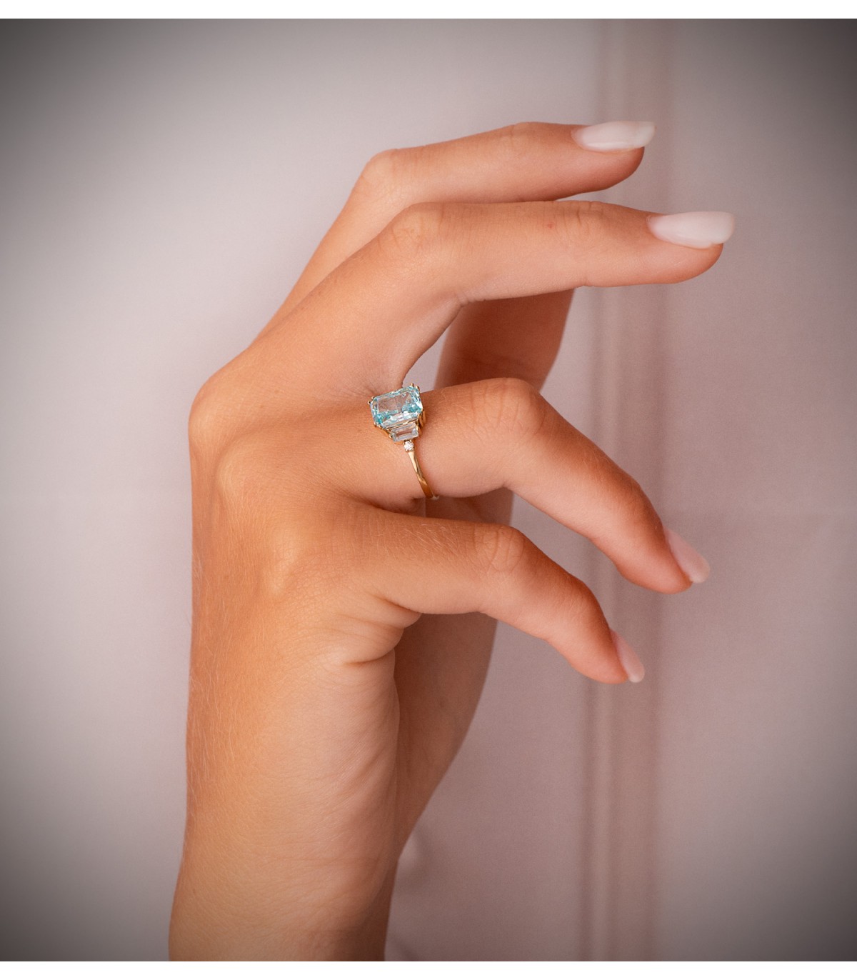 Bague femme Montréal topaze paraïba Or 18K