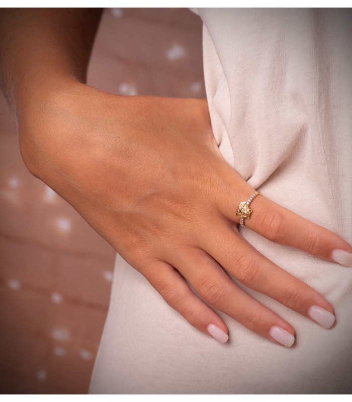 Bague avec tête de Méduse 2 ors 750, bagues femme avec gorgone